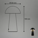 LED-Akku-Tischleuchte Fungo Mini, schwarz, Touch, Kunststoff