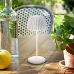 LED-Akku-Tischlampe Brilo unplugged Riffle, 20 cm, wei&szlig;