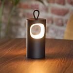 LED-Akku-Tischlampe Lunari, schwarz, 16 cm, Metall, CCT IP44