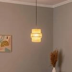 H&auml;ngeleuchte Calisto, Jute, naturbraun, einflammig, &Oslash; 20 cm