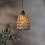 LED-Au&szlig;enh&auml;ngeleuchte Twine braun Kunststoff &Oslash; 15cm Batterie