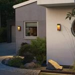 LED-Au&szlig;enwandlampe Rho, rostfarben, H&ouml;he 28 cm, Metall, IP54