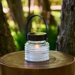 LED-Solarleuchte Aston Jar, H&ouml;he 12 cm, klar/braun, IP44