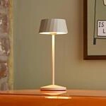 LED-Akku-Tischlampe Facetta, 3er-Set, beige, 22 cm, IP44