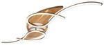 LED-Deckenleuchte Panama curved, eiche/nickel, L&auml;nge 128 cm