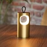 LED-Akku-Tischlampe Lunari, goldfarben 16 cm Metall CCT IP44