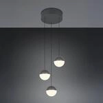 LED-H&auml;ngeleuchte Senta, anthrazit, &Oslash; 25 cm, 3.000 K 3-flg.