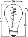 OSRAM LED Vintage E27 5,9W 2.700K Spiral Filament klar