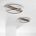 LED-Wandlampe Azimuth, &Oslash; 50 cm, schwarz/holzfarben, Metall
