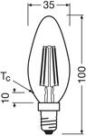 OSRAM LED Kerze matt E14 2,2W 827 EEK A 3er-Pack