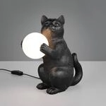 Tischleuchte Gatio, schwarz, H&ouml;he 30 cm, Kunstharz, G9