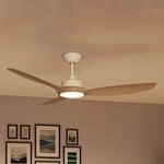 Philips LED-Ventilator Olas, &Oslash; 132 cm, braun/wei&szlig;, leise