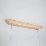 LED-Pendellampe Kenzie, L&auml;nge 120 cm, hellbraun, Holz CCT