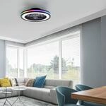 LED-Deckenventilator Brandon, schwarz, RGBW, CCT, &Oslash; 46,5 cm