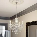 Lindby Kronleuchter Merida, chrom, Metall, 5-flg., &Oslash; 52 cm