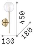 Ideal Lux Wandlampe Equinoxe, chrom/rauchgrau, H&ouml;he 45 cm