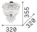 Ideal Lux Deckenlampe Dubai chrom/klar &Oslash; 32 cm, Kristall