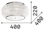 Ideal Lux Deckenlampe Pasha, chromfarben/klar, &Oslash; 40 cm, Glas