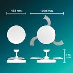 Philips LED-Deckenventilator Solr, wei&szlig;, DC, leise, CCT