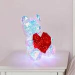 LED-Kinderzimmer-Tischlampe Brondar B&auml;r, rot, H&ouml;he 32 cm