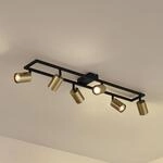 Lindby Deckenstrahler Bravius, messing, 6-flammig, Eisen