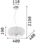 Ideal Lux H&auml;ngelampe Pasha, goldfarben/klar, &Oslash; 40 cm, Glas