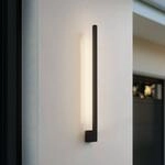 Lindby LED-Wandleuchte Neano, 80cm, schwarz, Metall, IP54