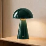 Lindby LED-Akkutischlampe Nevijo, gr&uuml;n, &Oslash;20 cm, USB, Dimmer