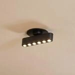 Lindby LED-Einbauleuchte Eldrin, schwarz, Lichtpunkte,13,1cm