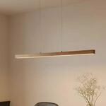Lucande LED-H&auml;ngeleuchte Nihalo, Holz, 122 cm, dimmbar, CCT