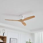 Lucande Deckenventilator Vindur, wei&szlig;, Holz, DC, leise