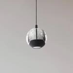 Lucande LED-Pendellampe Hayley, schwarz, 1-flg., Glas