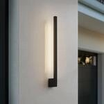 Lindby LED-Wandleuchte Neano, 60cm, schwarz, Metall, IP54