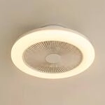 Lindby LED-Deckenventilator Vedin, wei&szlig;, DC, &Oslash; 45 cm, RGBW
