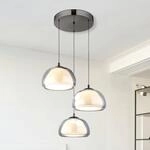 LED-H&auml;ngelampe Avila, rauchgrau/schwarz, Glas, CCT, dimmbar