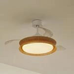 Lucande LED-Ventilator Lineta, wei&szlig;, Seil, &Oslash; 103 cm, leise