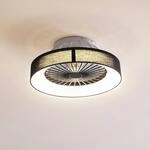Lindby LED-Deckenventilator Mace, schwarz, leise, &Oslash; 47 cm
