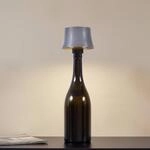 Lindby LED-Akkutischleuchte Linor, rauchgrau, USB, dimmbar