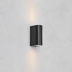 LED-Au&szlig;enwandleuchte Alor, schwarz, 2-flg., IP65, dimmbar