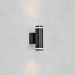 LED-Au&szlig;enwandleuchte Luno, schwarz, IP65, dim. 2-flg.
