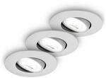 LED-Einbauleuchte Kulana A, chrom matt, 4000K, 3er-Set