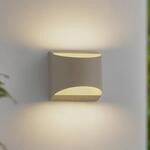 Lindby LED-Au&szlig;enwandleuchte Lenore, beige, Metall, 13,5cm