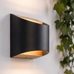Lindby LED-Au&szlig;enwandleuchte Lenore, schwarz, Metall, 13,5 cm