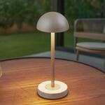 Lindby LED-Akku-Tischlampe Pippin, gold/travertin, IP44