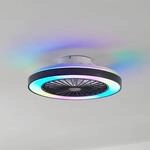 Lindby LED-Deckenventilator Teleo, &Oslash;48 cm, schwarz, DC, Tuya