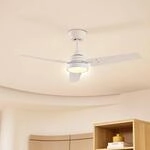 Lindby LED-Deckenventilator Aerallo, wei&szlig;, CCT, leise