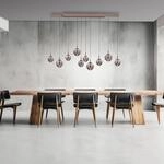 LED-Pendellampe PURE E-Infinity bronze/amber, 198 cm, 10-flg
