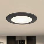 Prios LED-Einbaustrahler Rida, schwarz, &Oslash; 12 cm, CCT, IP44