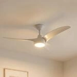 Lindby LED-Deckenventilator Briya, wei&szlig;, &Oslash; 116 cm, CCT