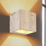LED-Wandlampe Rojas, beige, Breite 12 cm, Stein